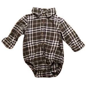 Just One You by Carter's Baby Boy Long  Sleeve Plaid Onesie Size 6 Months
